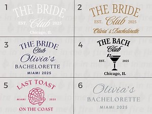Custom Bride Bachelorette Hat Last Toast on the Coast Bach Club Embroidered Bachelorette Party Cap Personalized Team Bride Bridesmaid Hat - Etsy