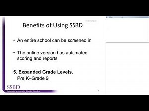 Universal Behavioral Screening and the New 2nd Edition of SSBD