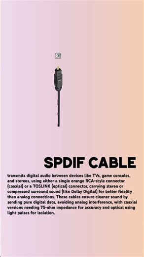 What is a SPDIF cable? #audio #audioengineer #diy #dj #film #music #producer #studio #tech #tutorial