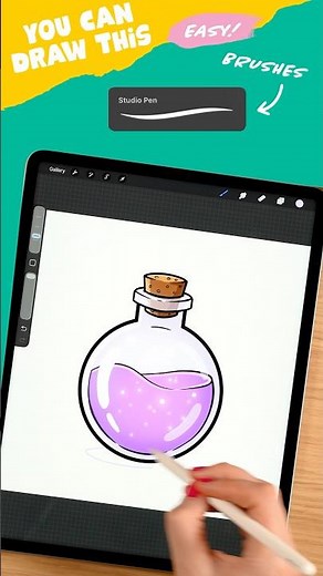 Drawing a magical potion bottle in Procreate ✨🧪 #artwithflo #youcandrawthis