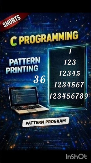 Number Pyramid Pattern |Pattern Printing-36 | #shorts #coding #programming #cprogramming #viral