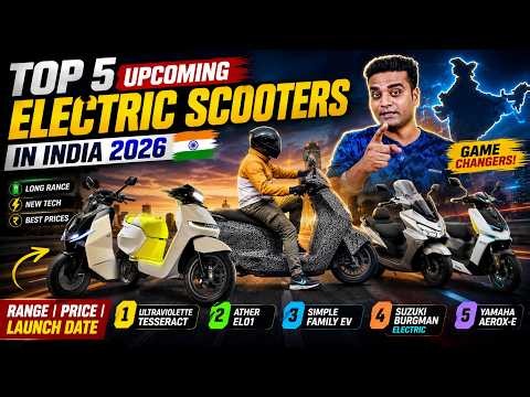 🔥 Top 5 Electric Scooters Launching in India 2026 🇮🇳 | Range, Price & Launch Date Revealed!