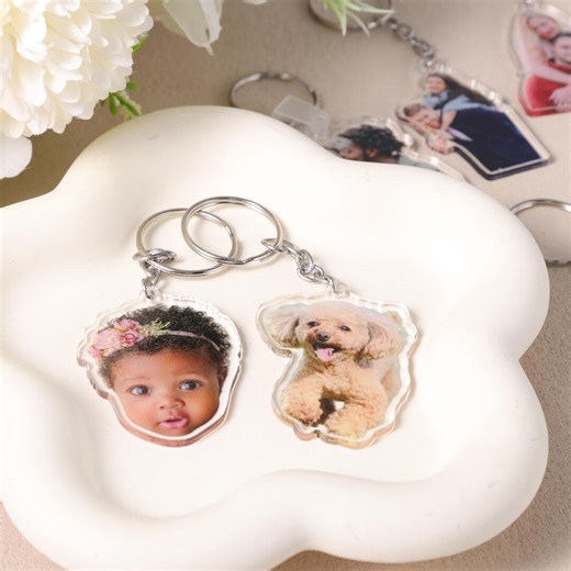 Personalized Baby Face Keychain, Custom Funny Face Keyring, Custom Dog Photo Keychain, Customized Baby Photo Keychain, Custom Dog Mom Gift - Etsy