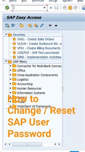 How to Change _ Reset SAP User Password#sap#shorts #short #viral#viralshorts #trending #tyshorts#yt