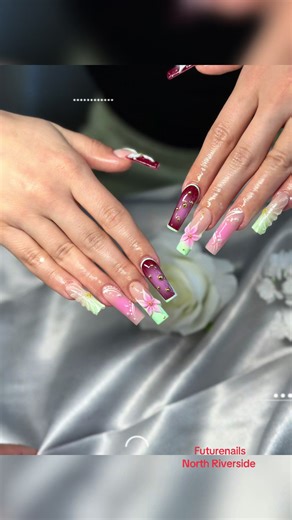 POV: your nails just became the whole personality 💅🌸✨ 3D flowers chrome details that deep cherry vibe = OBSESSED 😍 Book your set before everyone copies it 👀 FREE DRINK ALERT! 🧋☕ Spend $40 → get a FREE Boba Tea or Coffee from THE WOLF next door 🎁 PLUS a voucher (up to $20 value) for your next visit 💖 Ready to upgrade your nails? 📍 2304 Harlem Ave, North Riverside 📅 Book now: bit.ly/FutureNails-NorthRiverside Tag a friend who needs this 👀👇 #Futurenails #NailTok #3DNails #SpringNails #Na