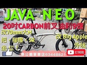 #java #javaneo JAVA NEO-9S 406 (Titanium) 20-inch (CARBON fork), hydraulic brake folding bike, sm...