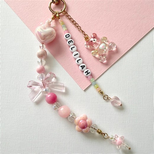 Personalized Baby Gift - Bag Charm - New Mom Gift - Custom Name Beaded Keychain for Kids - Etsy