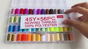 56 rainbowColor Set of Handy Polyester Sewing Threads with needls and Threader