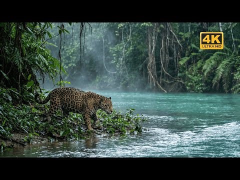 Relaxing Walk in the Amazon: Rainy Forest Path Where Blue Morpho Butterflies Gather