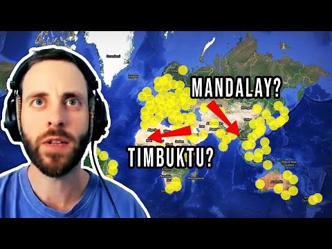 Can I cover the entire world map in circles by naming towns and cities??