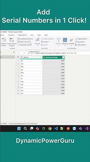 Power BI Tips: Add Serial Number Using Power Query