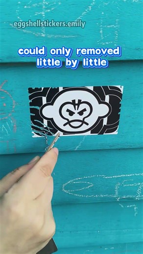 Eggshell stickers are very sticky and cannot removed without hundreds times #eggshellstickers