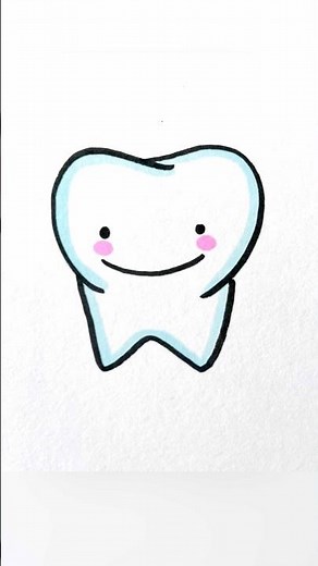 How to draw teeth | easy drawing for kids #tooth #artforkids #kidsvideo #diy #simple #schoolproject