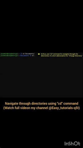 Navigate through directories using "cd" command #commands #linux #linuxcommandlinetutorial