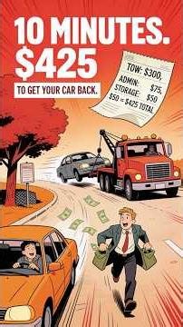 You parked for 10 minutes. Your car was towed. $300 tow. $75 admin fee. $50 storage.