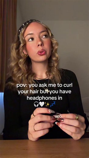 ASMR hair curling with headphones in — sleep ASMR personal attention