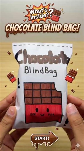 Homemade Chocolate Blind Bag 🍫 Paper Chocolate Unboxing #bluepanda #chocolateblindbag #blindbag