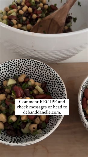 13K views · 189 reactions | Summer Bean Salad! This quick and easy recipe is tasty and really good for you. It’s perfect for the days that you don’t want to cook as it only takes ten minutes. Let me know if you make it or you add anything else. You can substitute anything in this recipe. #recipe #healthyfood #healthyeating #healthyrecipes | Deb and Danelle | Facebook