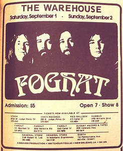 Sep 01, 1973: Foghat at The Warehouse New Orleans, Louisiana, United States | Concert Archives