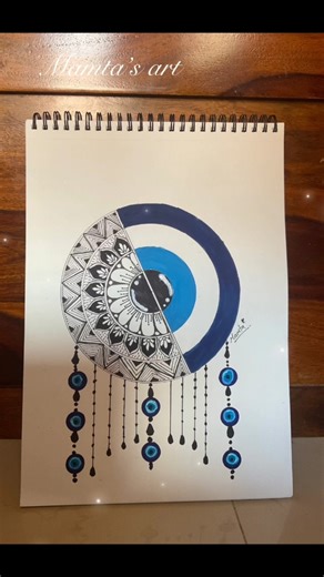 Evil Eye Mandala Art 💙✨ | #Shorts #trendingshorts #explore #art