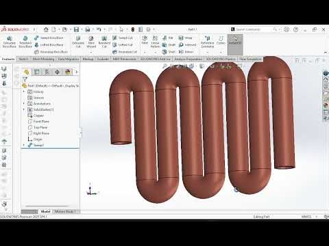 SolidWorks Tutorial: Swept Boss/Base Cooling Coil Design
