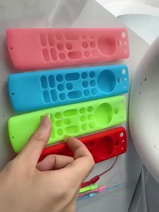 Remote Case (Glow in The Dark) for 2023 Firestick 4K Max/Toshiba/Insignia/Pioneer/Omni (QLED) Series Alexa Voice Remote Enhanced w/Lanyard (red)