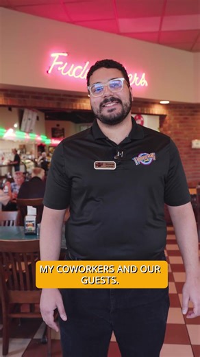 What really makes Fuddruckers special is the people behind the counter. We asked a few members of our team what they enjoy most about working here and, of course, what their favorite burger is. The answers were different, but the smiles were the same. Our team brings the energy, the care, and the friendliness that make every visit feel welcoming. From the kitchen to the front counter, they show up every day ready to serve great food and treat people well. We are proud of this crew and grateful f