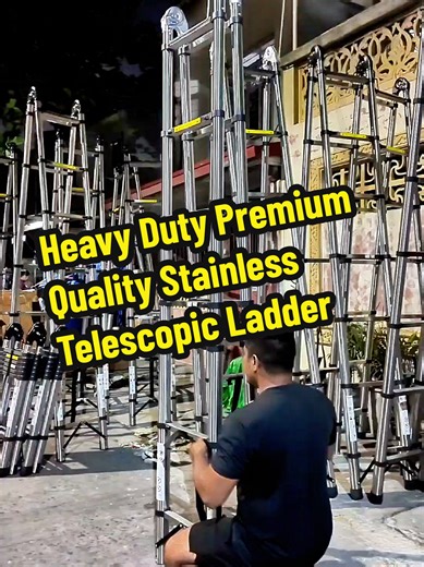 Heavy Duty Stainless Steel Telescopic Ladder