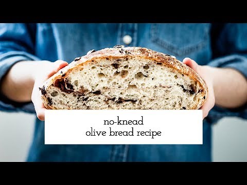 Crusty and Rustic No Knead Olive Bread Recipe