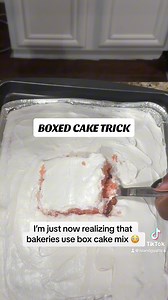 7.6M views · 137K reactions | Have you tried the Boxed Cake Trick?  #cakelover #boxedcake #tricks #fypシviralシ2024 #hacks #tips I DO NOT OWN RIGHTS TO THIS MUSIC!! | Nesby Flynn | Facebook