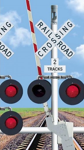 変形するアメリカ踏切カンカン2 | Railroad crossing animation Level crossing समपार एनीमेशन kareta api #shorts