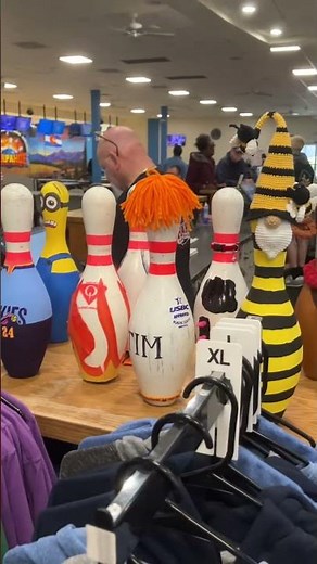 Colorful bowling pins 🎳 of all colors and characters