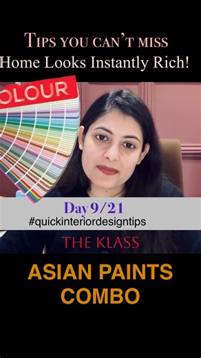 The Klass 🧿 | Architecture and INTERIOR Design Studio | 🎨 3 BEST Asian Paints Colour Combinations for a Rich & Cozy Home Day 9/21 – #quickinteriordesigntips If you want your home to feel warm,... | Instagram