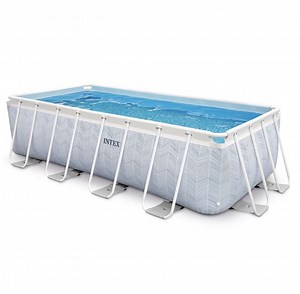 💦 Intex Chevron Prism Rectangular Pool inkl. Filterpumpe   Leiter für 246,68€ (statt 355€)