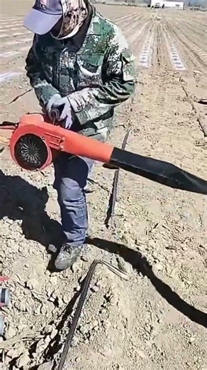 How to inflate a plastic pipe using a blower machine safely