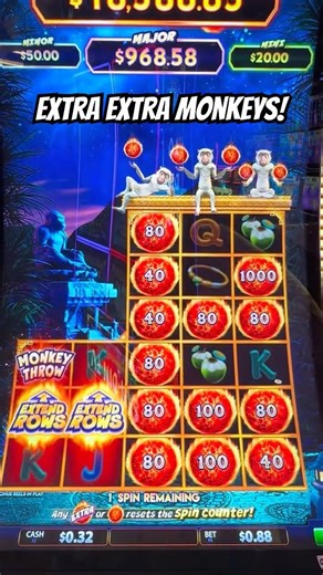 Extra Extra Monkeys!! ☄️🐒 First Attempt & Bonus on my last spin! #slots #shorts