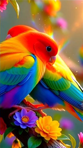 Most Beautiful Rainbow Birds in a Magical Colorful Forest 🌈✨ | 8K Cinematic Nature Shot