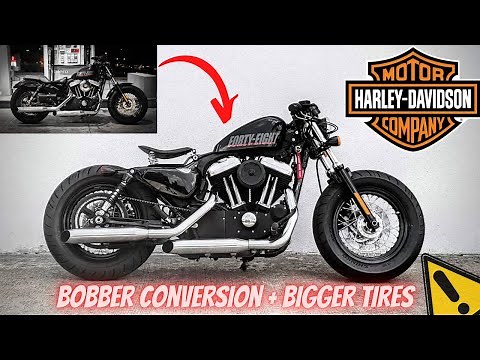 Harley Davidson Forty Eight Sportster Build Under 9mins | Bobber Conversion