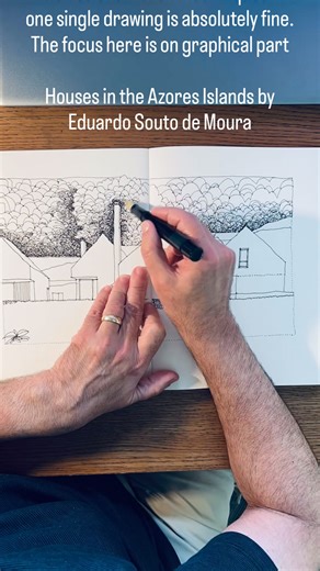 7.2K views · 107 reactions | Houses in the Azores Islands, Portugal. By the architect Eduardo Souto de Moura. —— Fountain Pen: Opus 88, F nib 18k Gold from Jowo. Ink: Jacques Herbin Sketchbook: Chartwell Books | SketchViews | Facebook