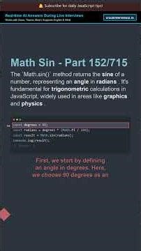 🎯 Math Sin Method - Part 152/715 - Clean Code Practice #shorts #javascript