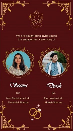 Red & Gold Engagement Invitation Video | Elegant Ring Ceremony Invitation #engagementinvitevideo