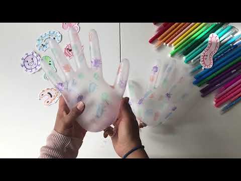 Germ activity for kids | Using Latex Gloves learning to wash hands