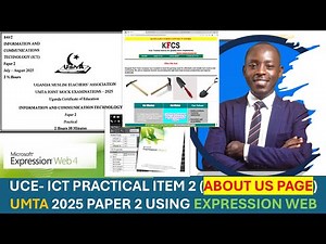 UMTA UCE ICT Practical 2025 Item 2 ABOUT US PAGE Design Using Expression Web