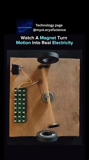 Tech on Instagram: "This is the moment where simple motion transforms into real, usable electricity — all thanks to the power of magnetism. What looks like a simple setup is actually the foundation of how nearly every generator on Earth works. When a magnet moves near a coil of wire, it disturbs the electrons inside, creating an electric current. That invisible force — magnetism — becomes something we can see, measure, and use to power everything from a tiny light bulb to entire cities. It’s one