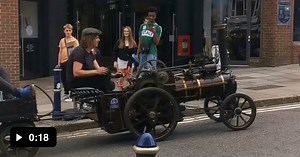 Savage Little Samson Traction Engine "Gavroche" Powering Up Guildford High Street - Video