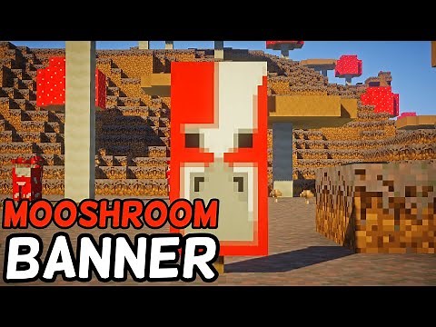 How To Make A Mooshroom Banner in Minecraft! (1.16+) (LOOM CRAFTING)