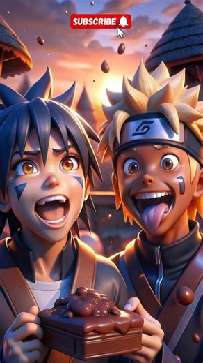 Naruto & Sasuke Eating Chocolate #sasuke #naruto #animeshorts #funnyanime #fyp