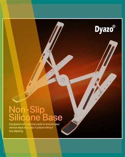 Dyazo Silver 6 Angles Ergonomic Adjustable Aluminum Laptop Stand
