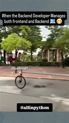allinpython on Instagram: "Backend Developer Manages Both Frontend and Backend Share with Your friends ✈️ . Follow us @allinpython for more information. . Comment your views 🔥 . Backend Developer, Developers, Web Developers, Front-end Developer, Coder, Programming. . Keep supporting 💯 . . . #programmerhumor #backenddeveloper #programmer #coder #frontenddeveloper"