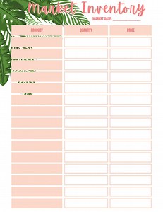 Inventory Tracker for Handmade Business, Online Editable, Printable PDF, Business Tool for Tracking Inventory, Market Prepping/planning. - Etsy